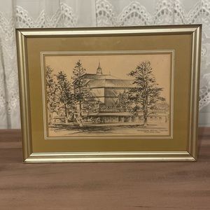 Shakespeare Festival Theater, Stratford, Conn. Pencil Drawing By Jas F. Murray